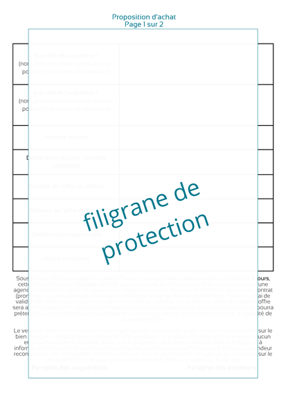 Offre d'achat immobilier
