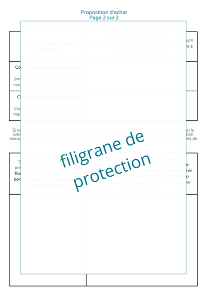 Offre d'achat immobilier